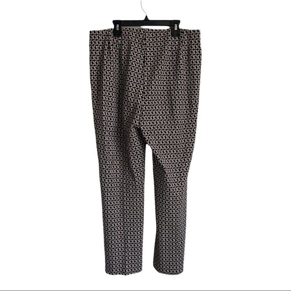 Chico's Black Tan and White Basketweave/Geometric Pattern Ankle‎ Crop Pants - 2 - Picture 11 of 11